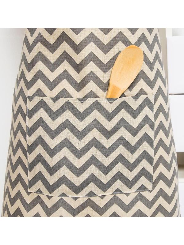 Фартук Доляна 60х70см, Зигзаг сер, 100%пэ, рогожка 200 гр/м