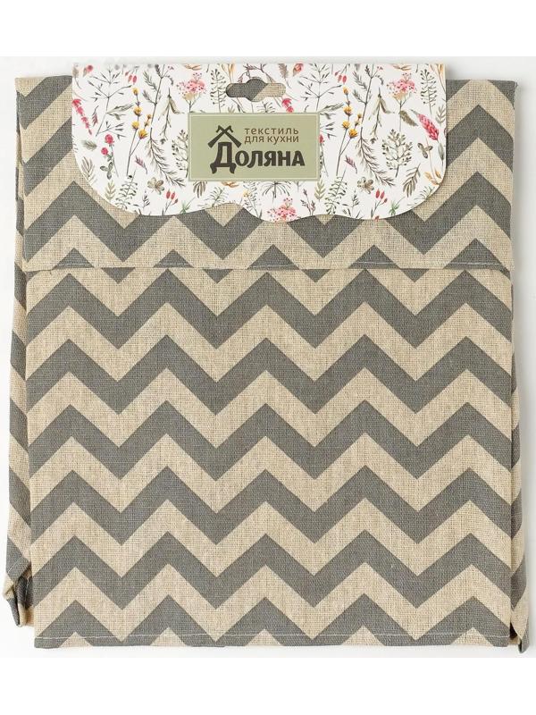 Фартук Доляна 60х70см, Зигзаг сер, 100%пэ, рогожка 200 гр/м