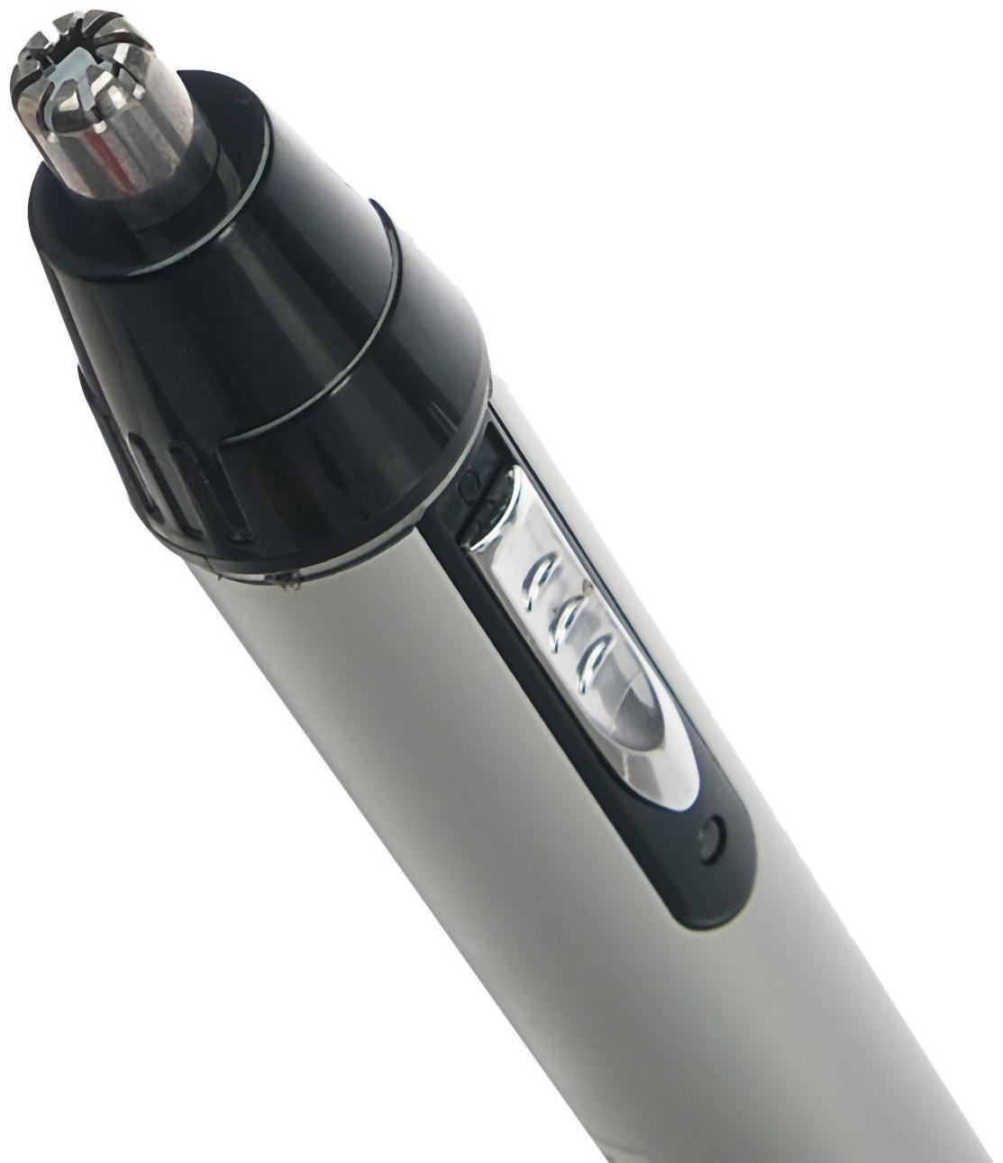 Триммер для волос LuazON LTRI-09, для носа/ушей, 2 насадки, АКБ, серый