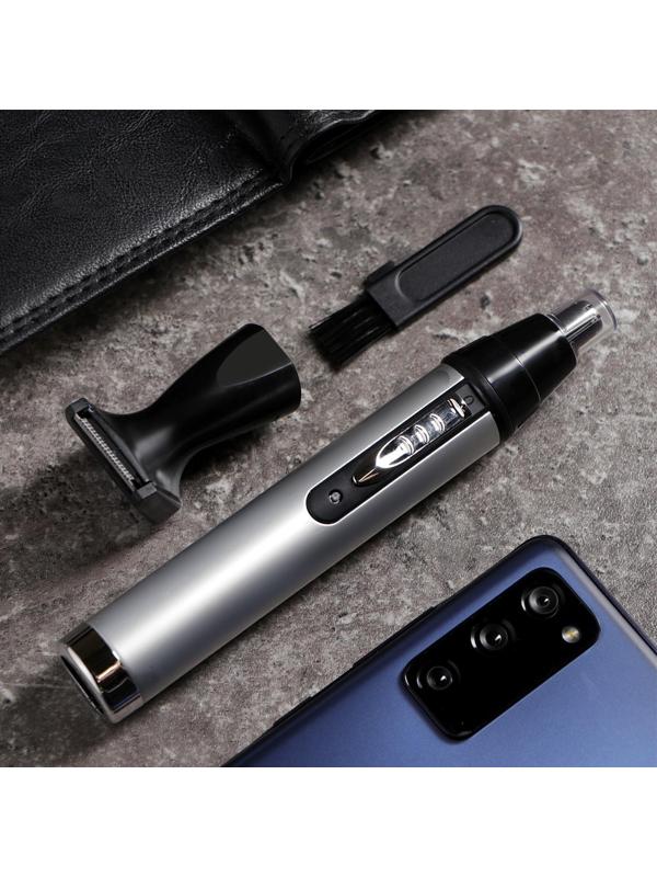 Триммер для волос LuazON LTRI-09, для носа/ушей, 2 насадки, АКБ, серый