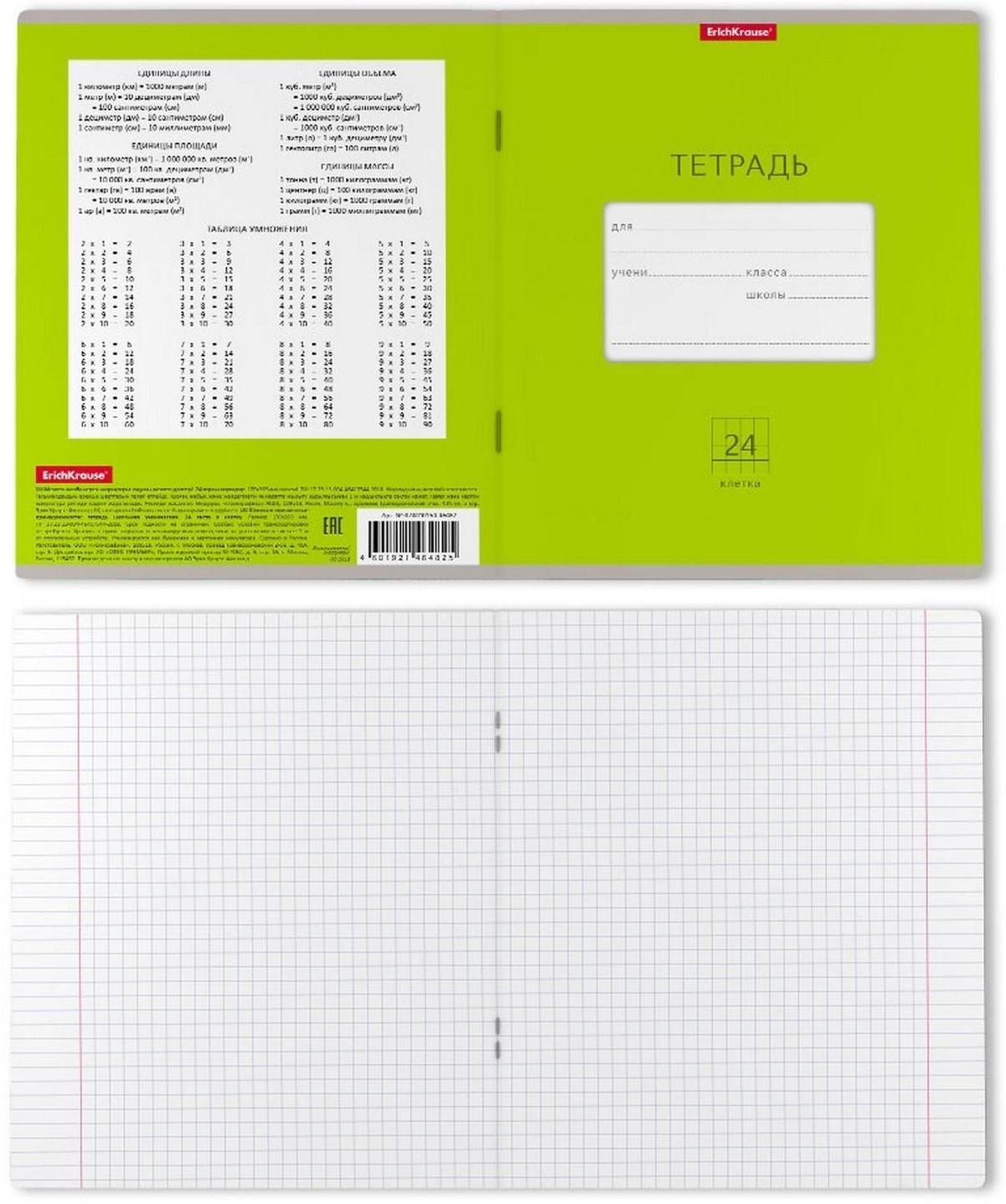 Тетрадь 24 листа в клетку ErichKrause Bright 