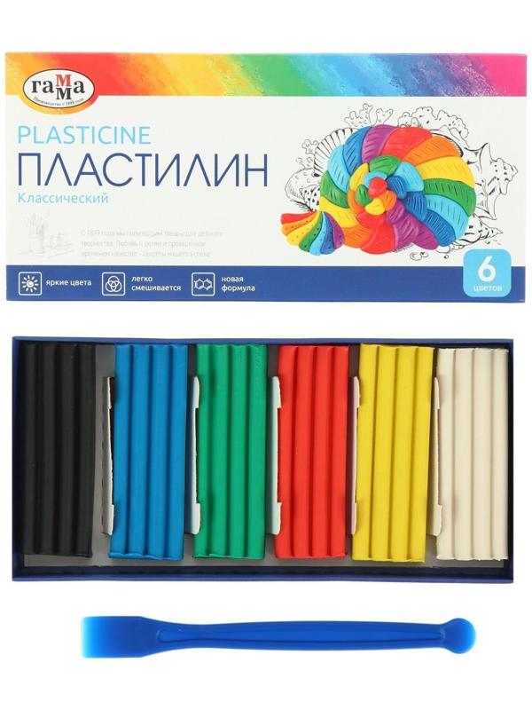 Пластилин 6 цветов 120 г, 