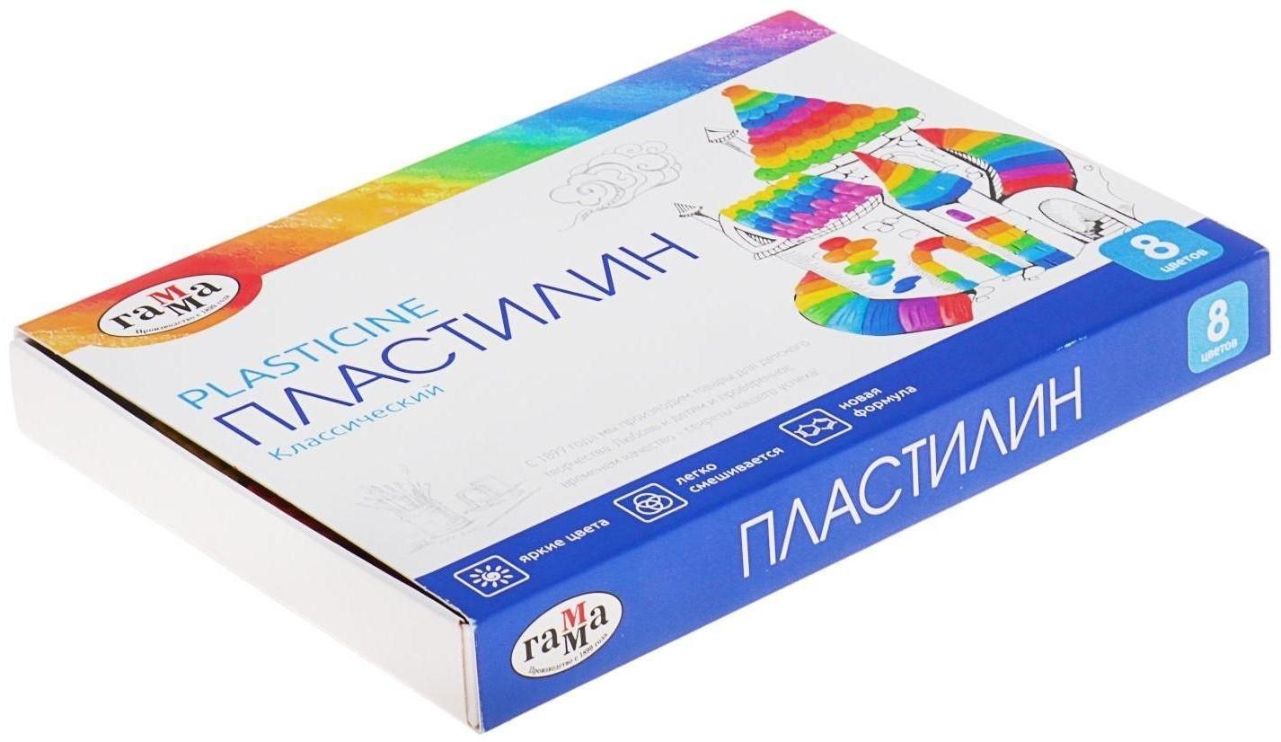 Пластилин 8 цветов 160 г, 