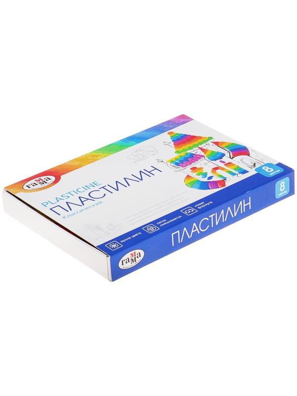 Пластилин 8 цветов 160 г, 