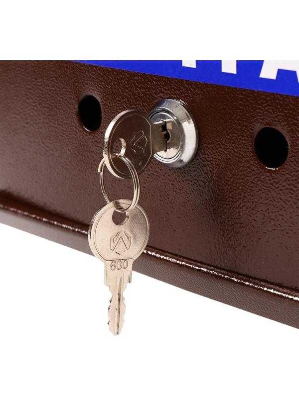 Ящик почтовый с замком, вертикальный, «Почта», коричневый