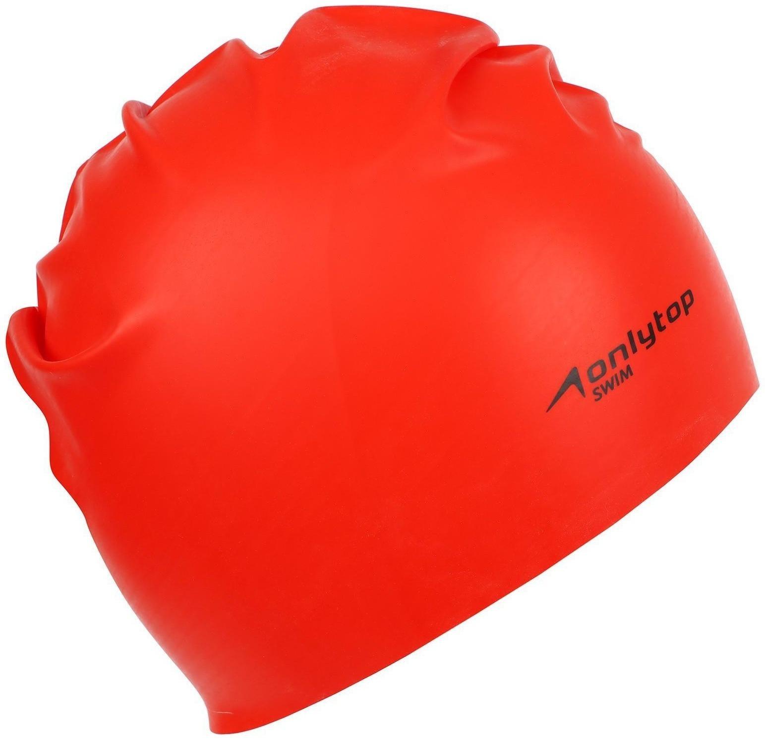 Шапочка для плавания взрослая ONLYTOP Swim, резиновая, обхват 54-60 см, цвета микс