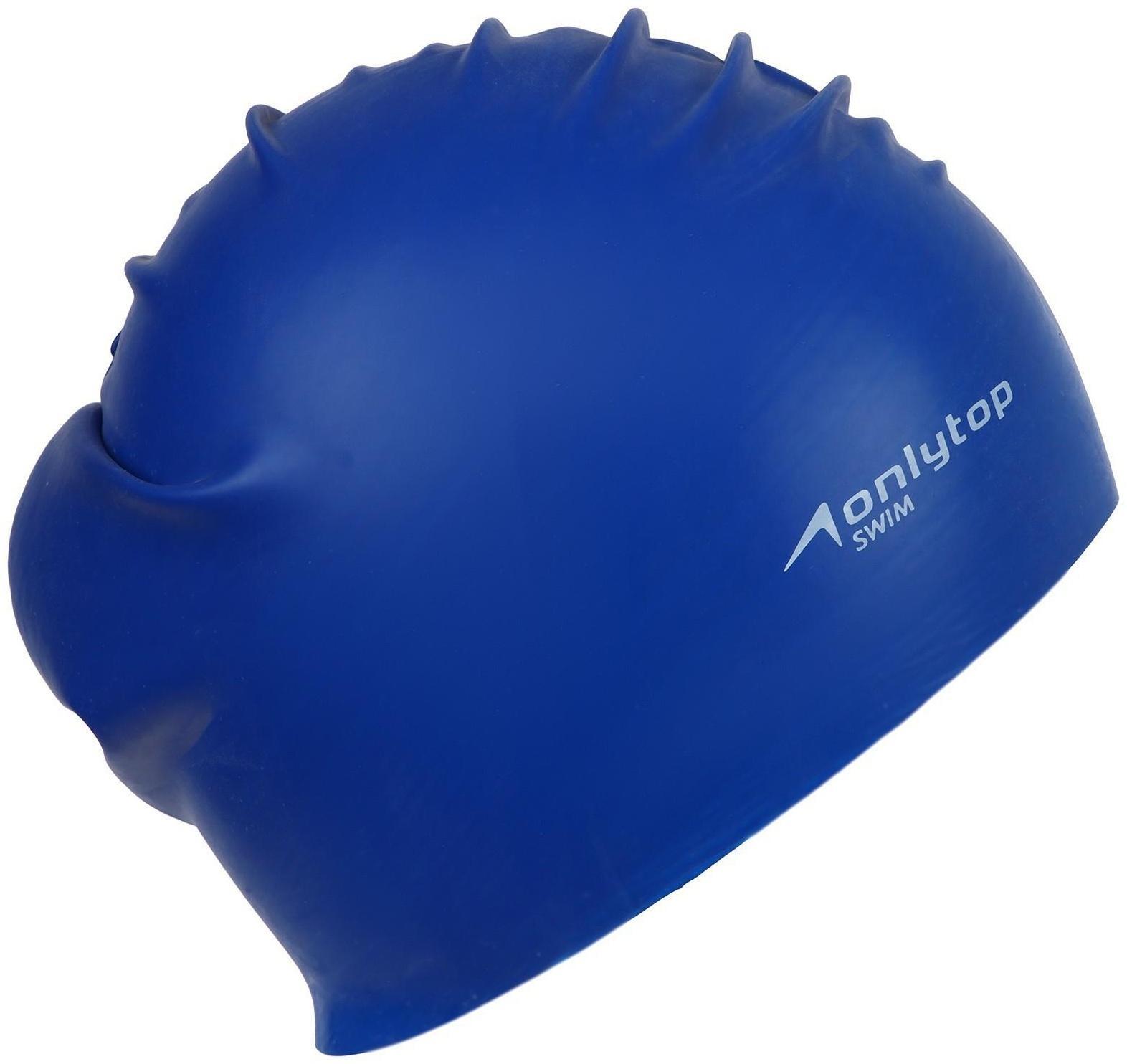 Шапочка для плавания взрослая ONLYTOP Swim, резиновая, обхват 54-60 см, цвета микс