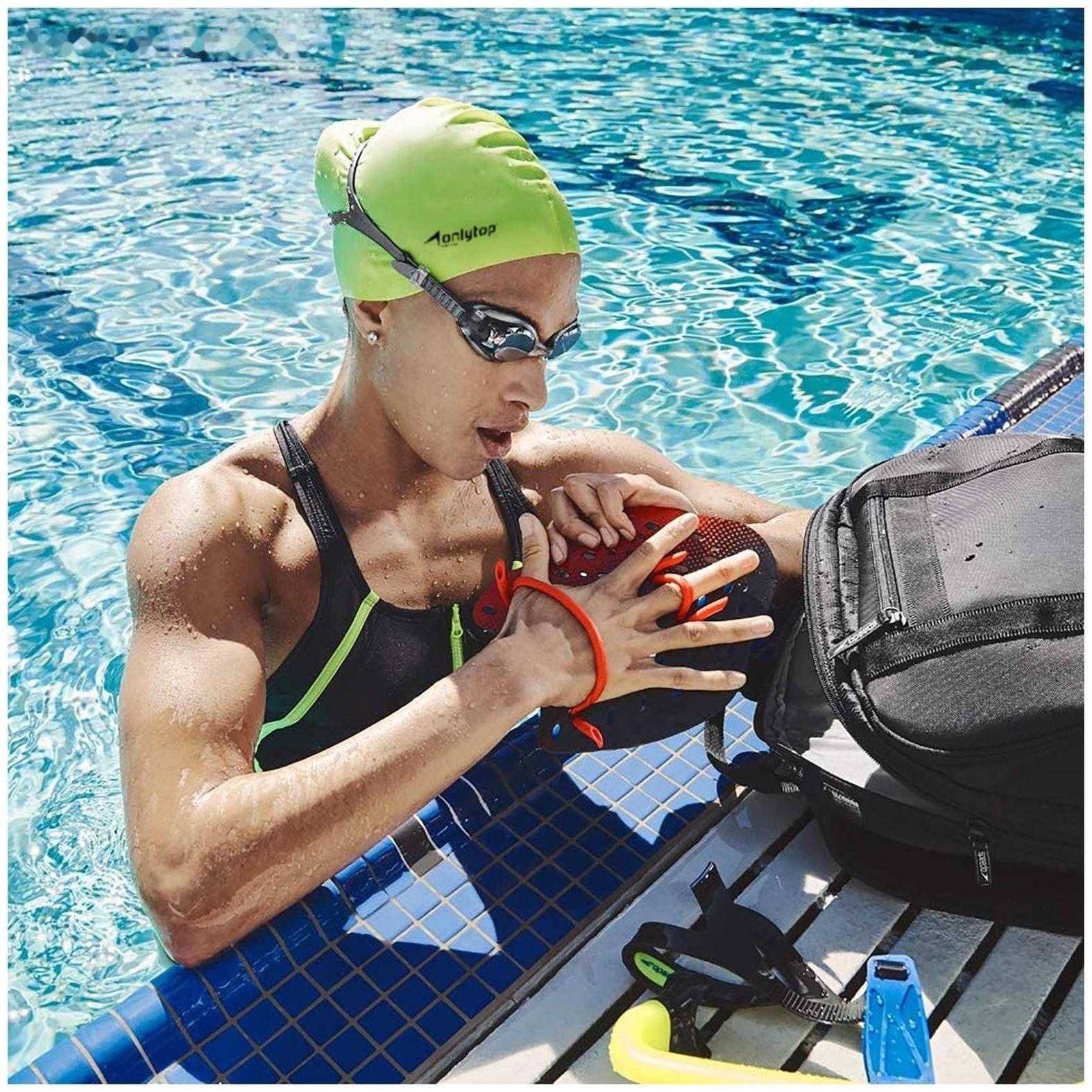 Шапочка для плавания взрослая ONLYTOP Swim, резиновая, обхват 54-60 см, цвета микс