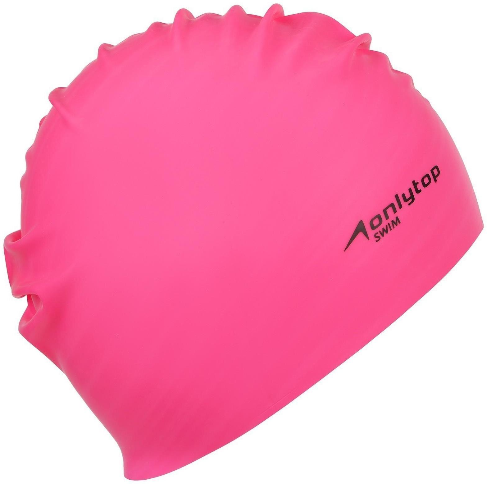 Шапочка для плавания взрослая ONLYTOP Swim, резиновая, обхват 54-60 см, цвета микс