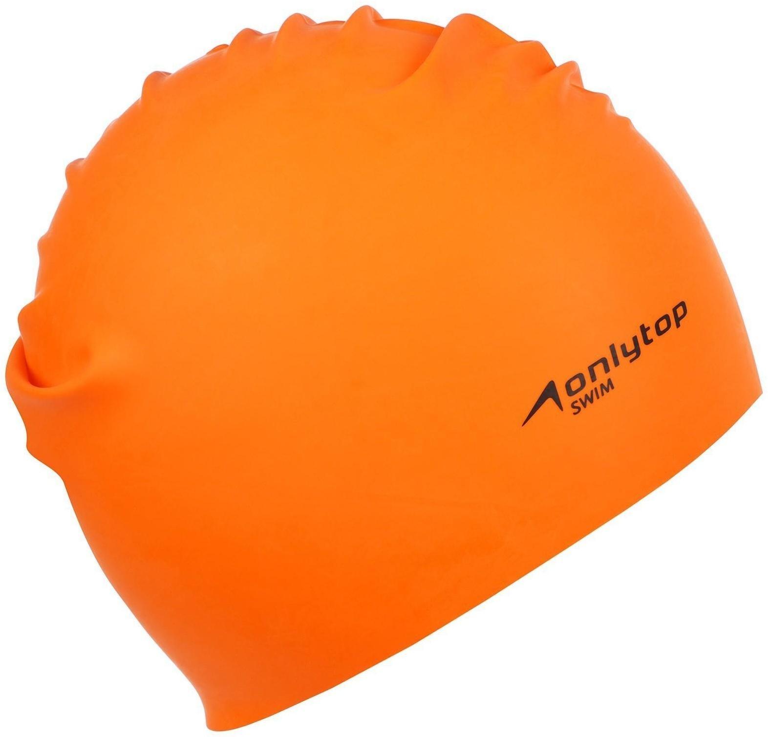 Шапочка для плавания взрослая ONLYTOP Swim, резиновая, обхват 54-60 см, цвета микс