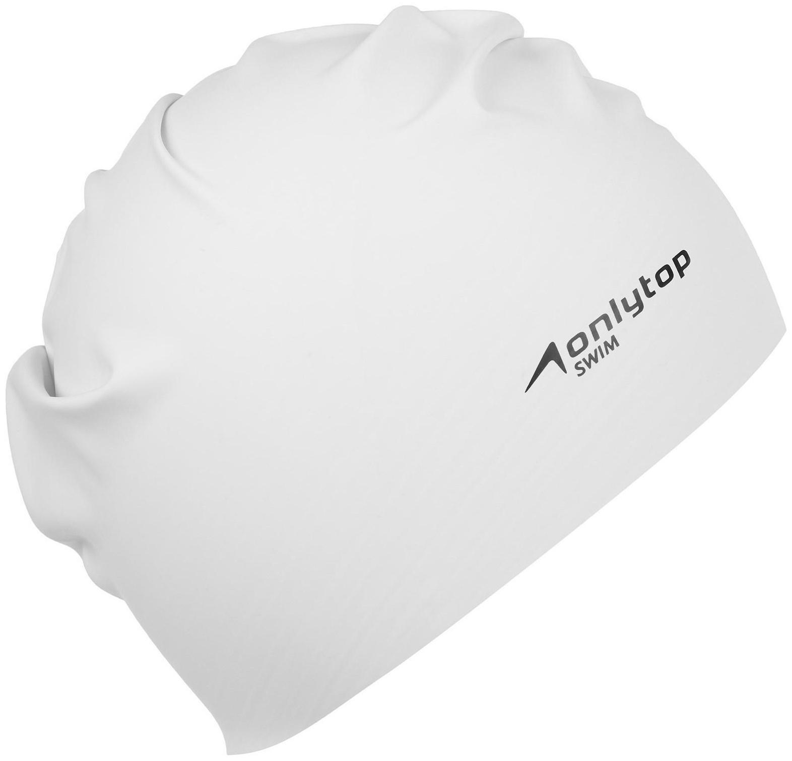 Шапочка для плавания взрослая ONLYTOP Swim, резиновая, обхват 54-60 см, цвета микс