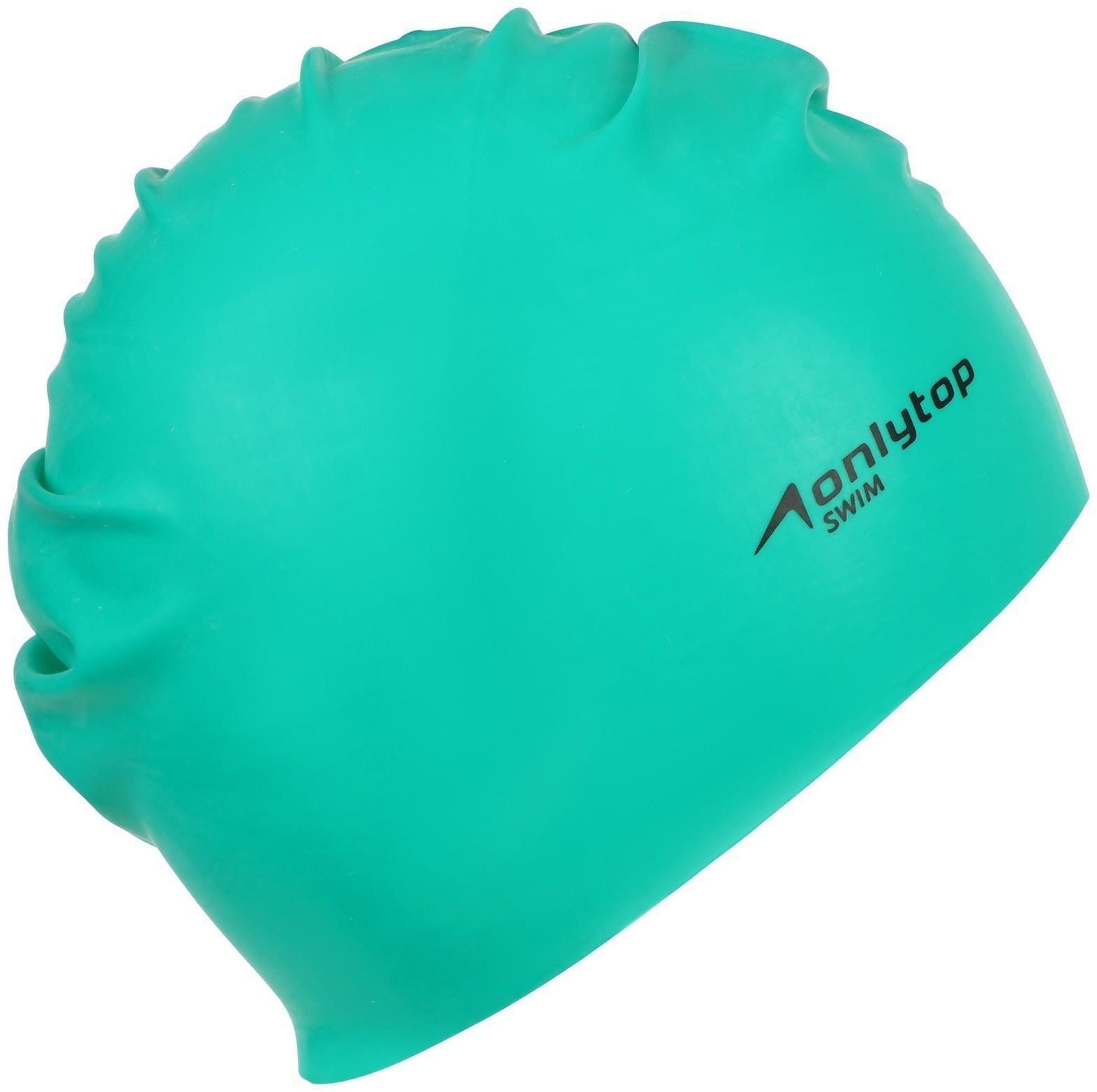 Шапочка для плавания взрослая ONLYTOP Swim, резиновая, обхват 54-60 см, цвета микс