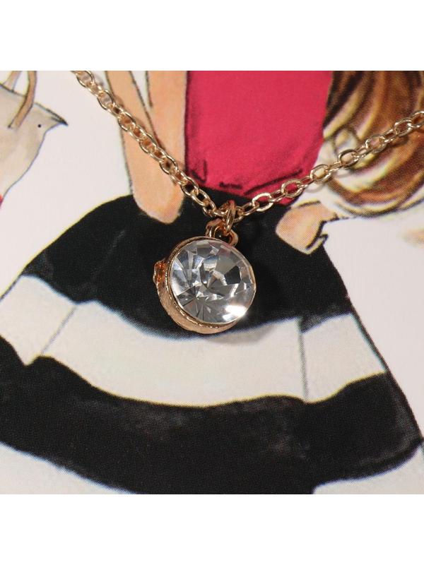 Кулон Dream красотка в розовом, цвет белый в золоте, 45см