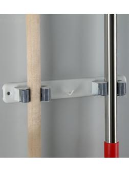 Держатель для уборочного инвентаря, 22×2,5×5 см, цвет бело-серый