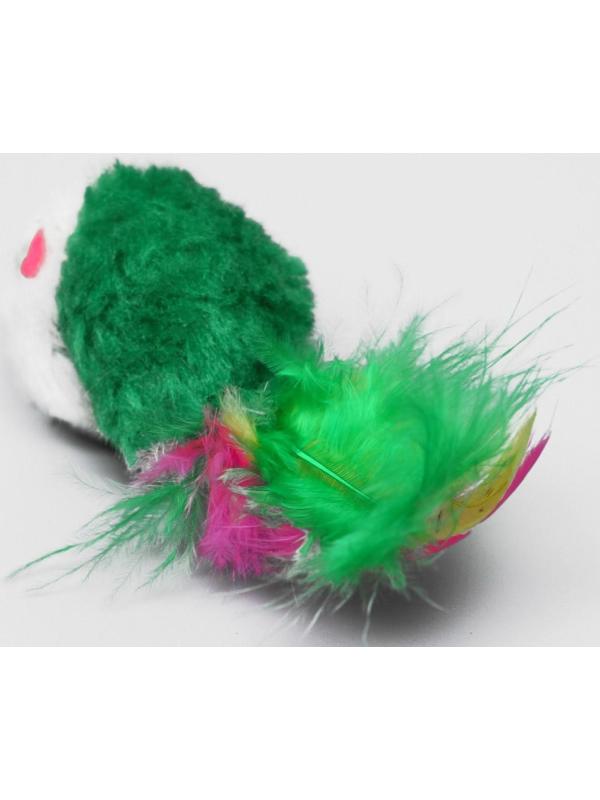 Набор игрушек для кошек: мышь 5 см и шарик с бубенчиком 3,8 см, микс цветов