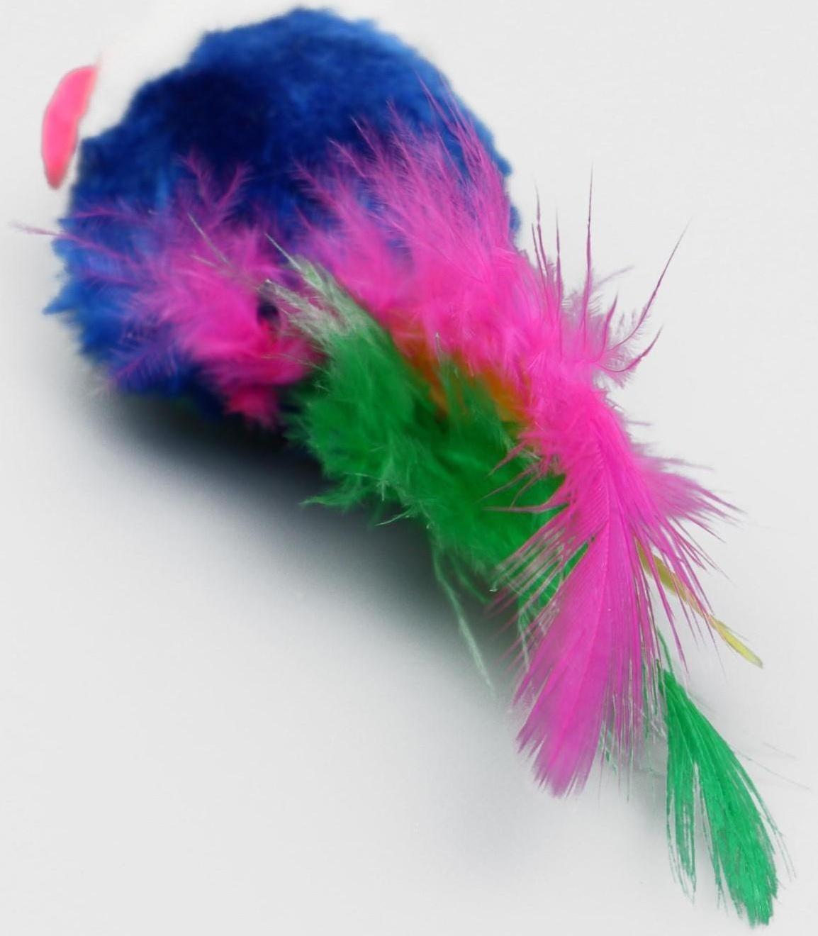 Набор игрушек для кошек: мышь 5 см и игрушка с бубенчиком «Амфитеатр», 6,8 х 4 см, микс цветов