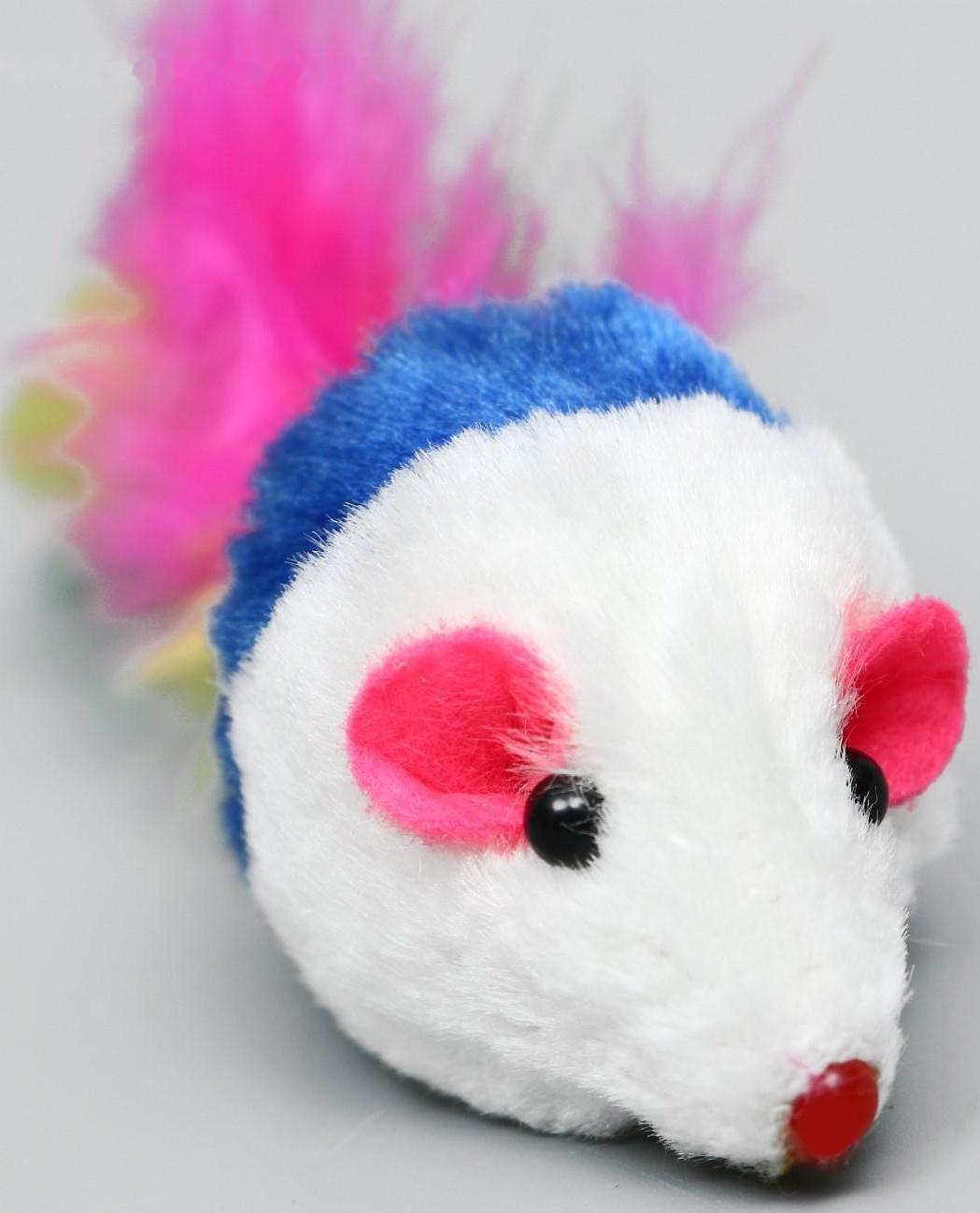 Набор игрушек для кошек: мышь 5 см и игрушка с бубенчиком «Амфитеатр», 6,8 х 4 см, микс цветов