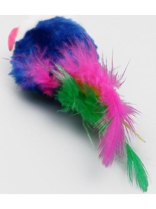 Набор игрушек для кошек: мышь 5 см и игрушка с бубенчиком «Амфитеатр», 6,8 х 4 см, микс цветов