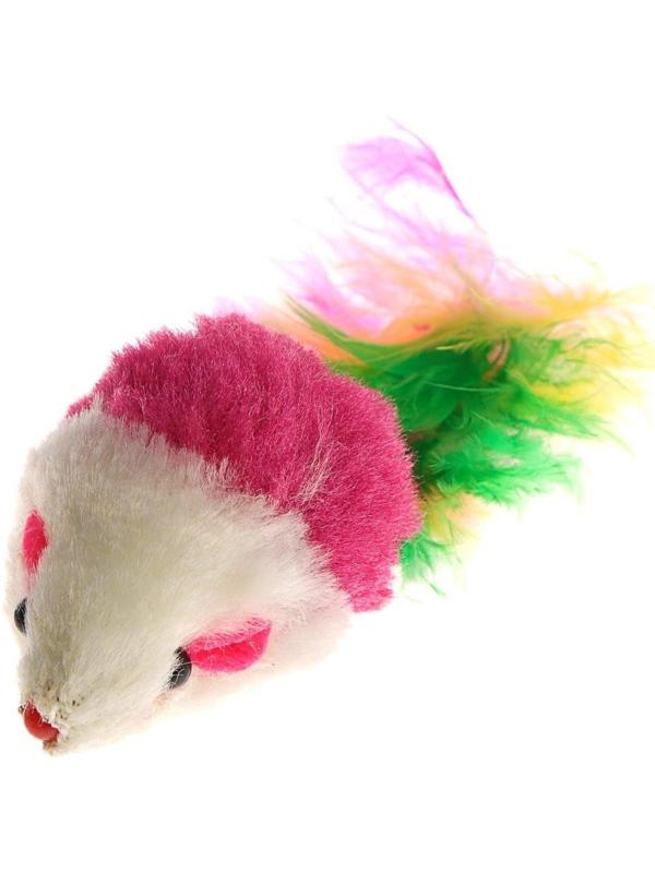 Набор игрушек для кошек: 2 мыши (5 и 6 см) и шарик 3,8 см, микс цветов