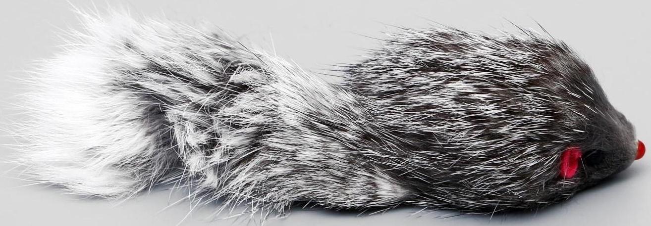 Мышь из натурального меха, 5 см, серая