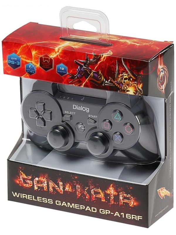 Геймпад Dialog Gan-Kata GP-A16RF, беспроводной, вибрация, для PS3, USB, черный