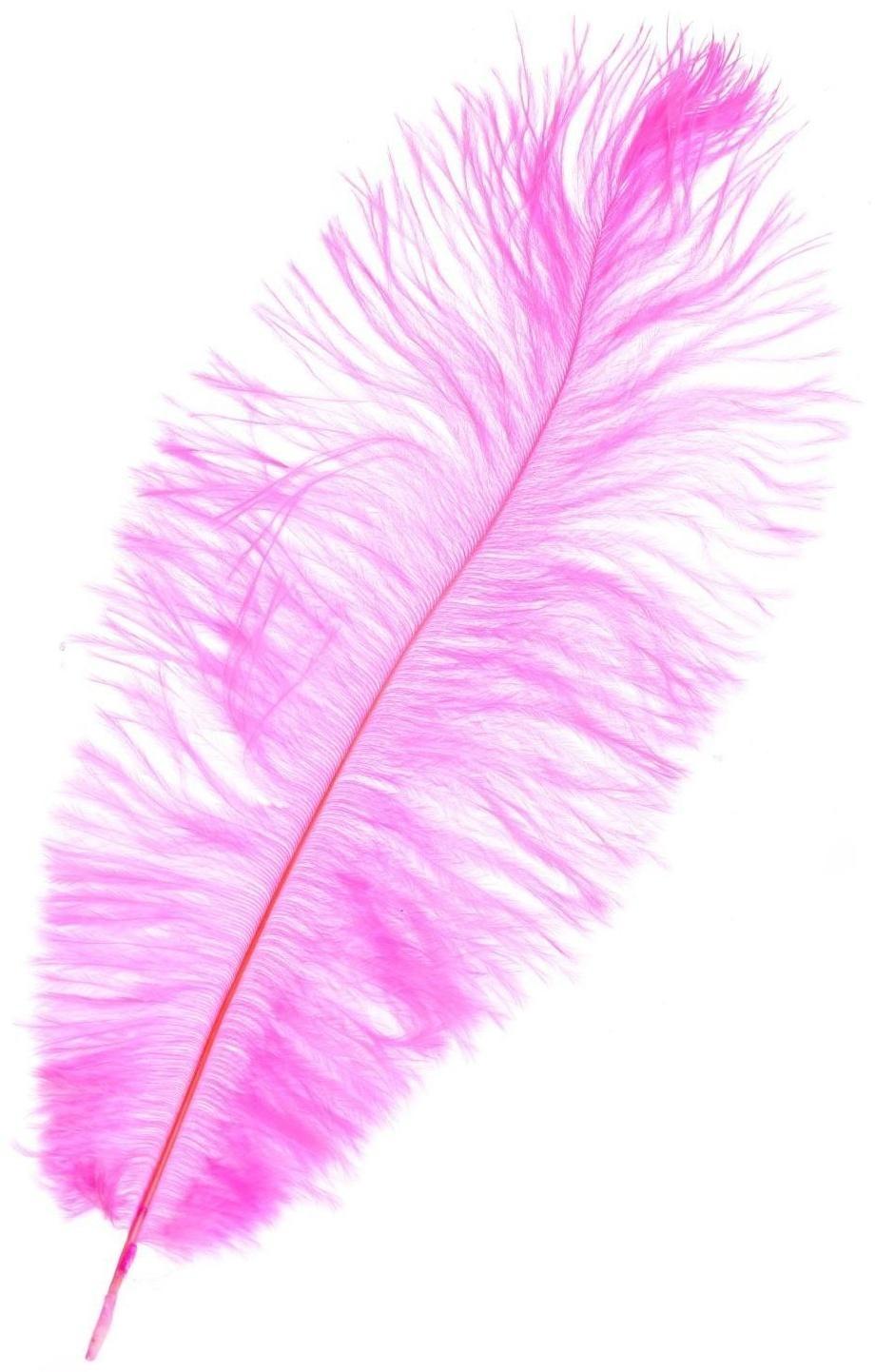 Перо для декора, размер: 20-24 см, цвет розовый