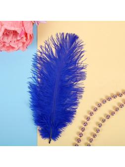 Перо для декора, размер:20-24 см, цвет синий