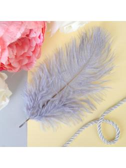 Перо для декора, размер: 24 см, цвет серый