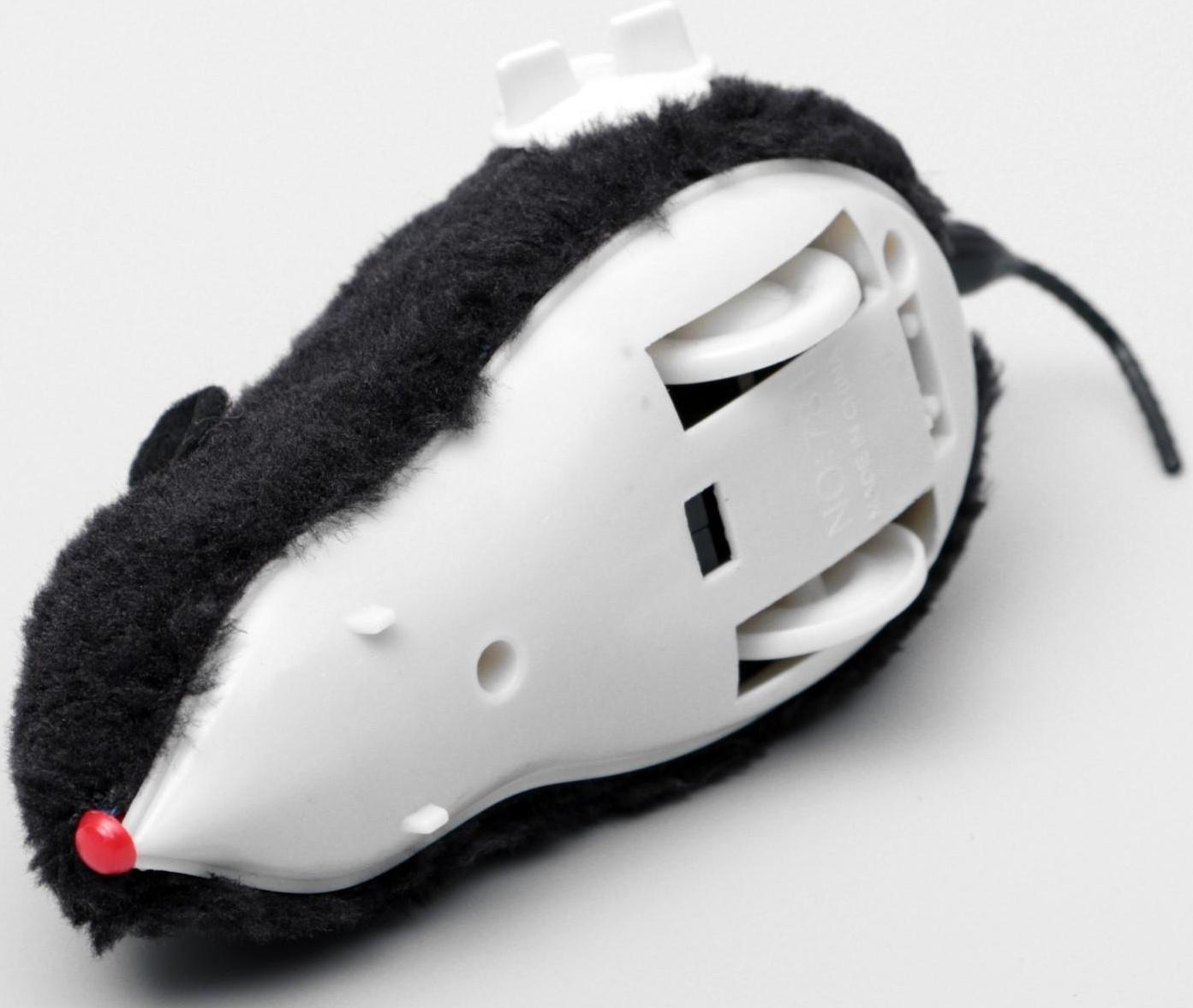 Мышь заводная меховая, 12 см, чёрная