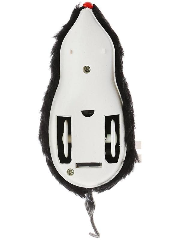 Мышь заводная меховая, 12 см, чёрная