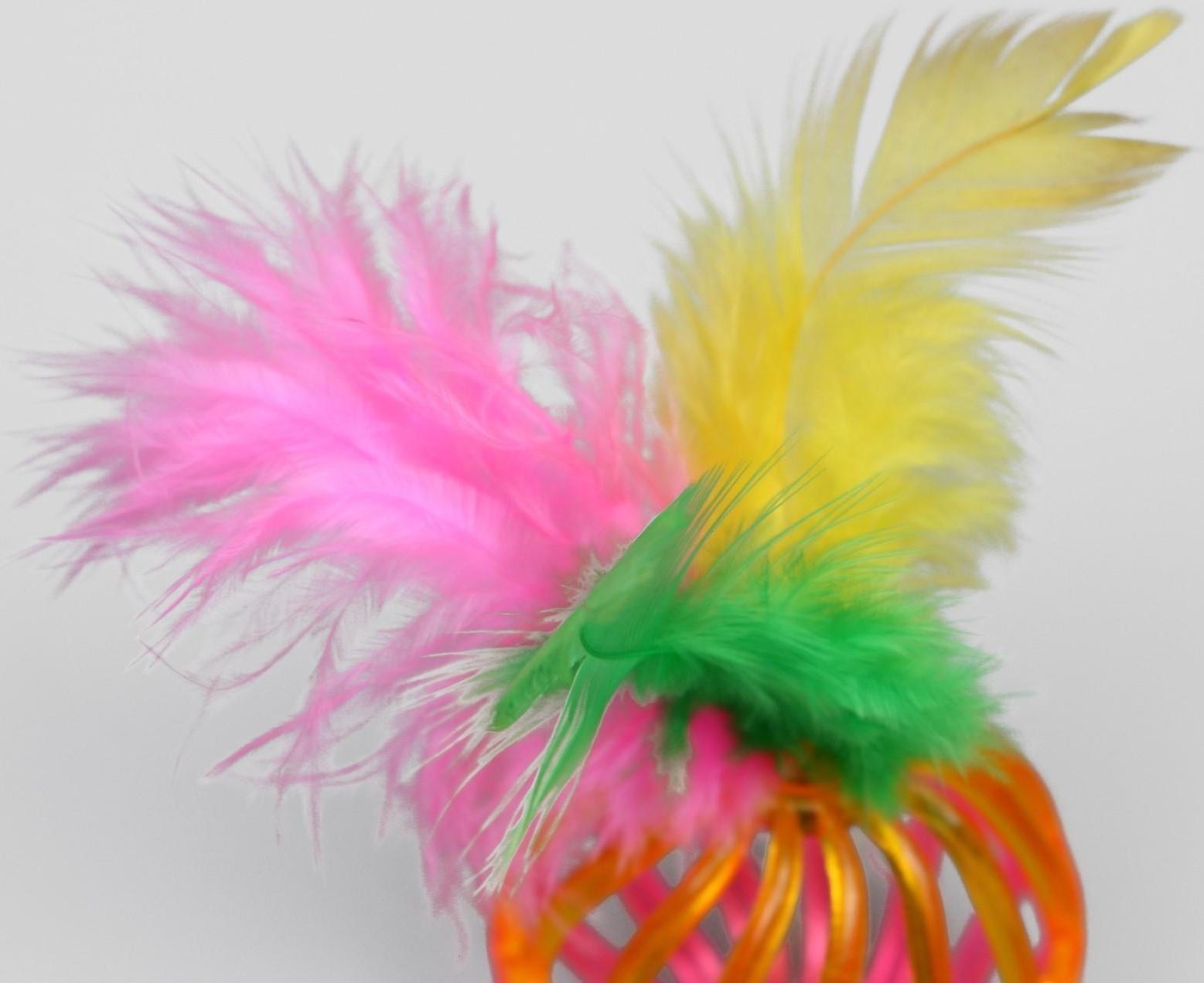 Набор из 2 шариков «Завитушки с пером», каждый 4 см, микс цветов