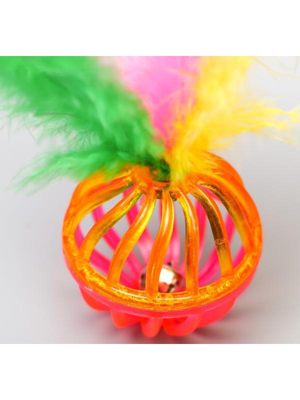 Набор из 2 шариков «Завитушки с пером», каждый 4 см, микс цветов