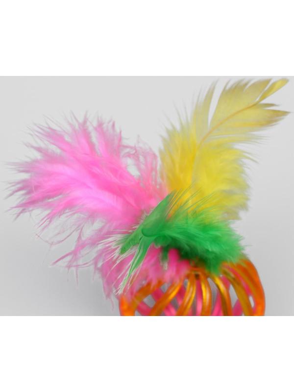 Набор из 2 шариков «Завитушки с пером», каждый 4 см, микс цветов