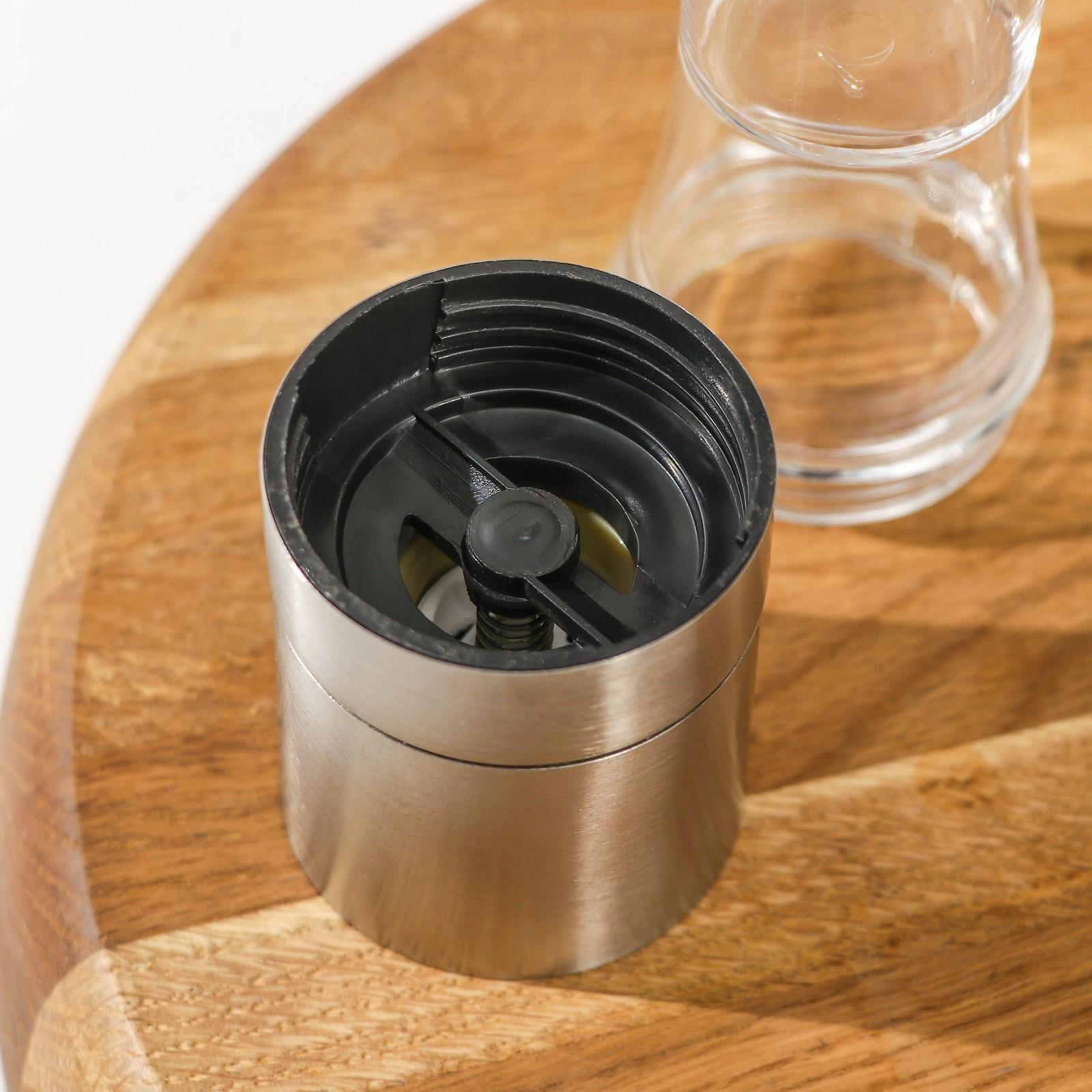 Мельница для специй «Лоста», 17,5×5,3 см, двусторонняя, керамический механизм, цвет металлик