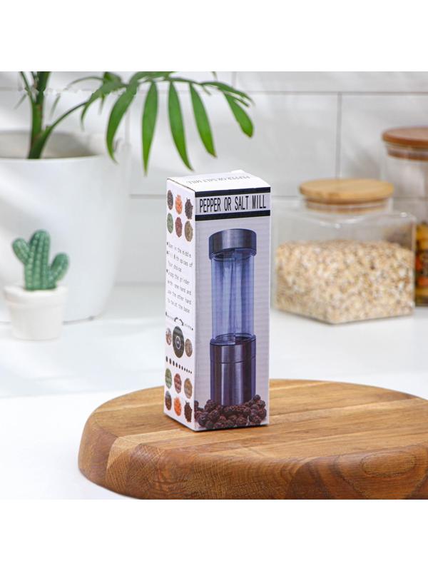 Мельница для специй «Лоста», 17,5×5,3 см, двусторонняя, керамический механизм, цвет металлик
