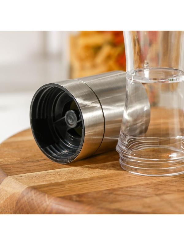 Мельница для специй «Лоста», 17,5×5,3 см, двусторонняя, керамический механизм, цвет металлик