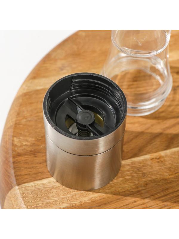 Мельница для специй «Лоста», 17,5×5,3 см, двусторонняя, керамический механизм, цвет металлик