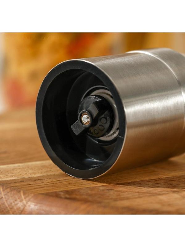 Мельница для специй «Лоста», 17,5×5,3 см, двусторонняя, керамический механизм, цвет металлик