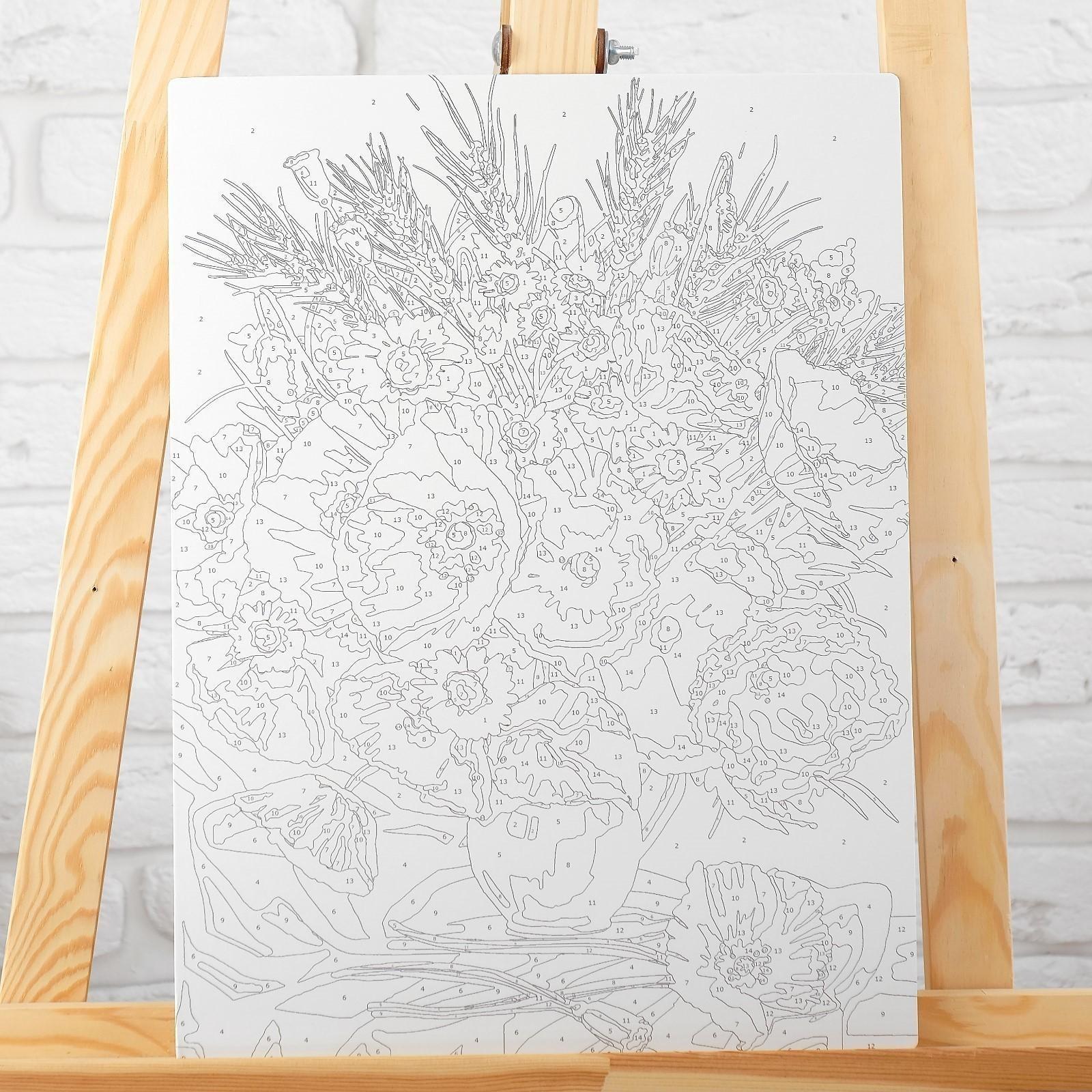 Роспись по номерам без подрамника «Маки» 30 x 40 см