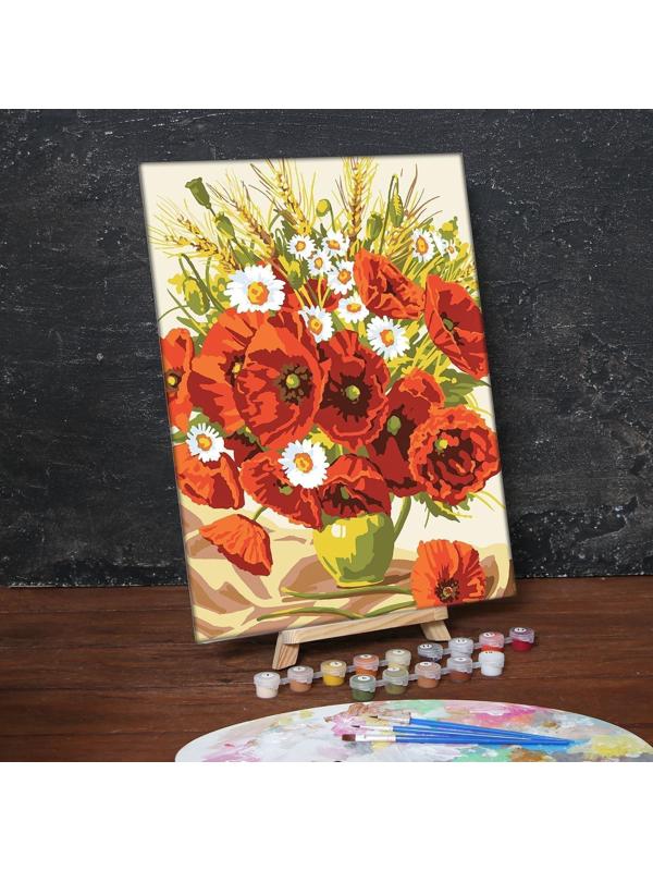 Роспись по номерам без подрамника «Маки» 30 x 40 см