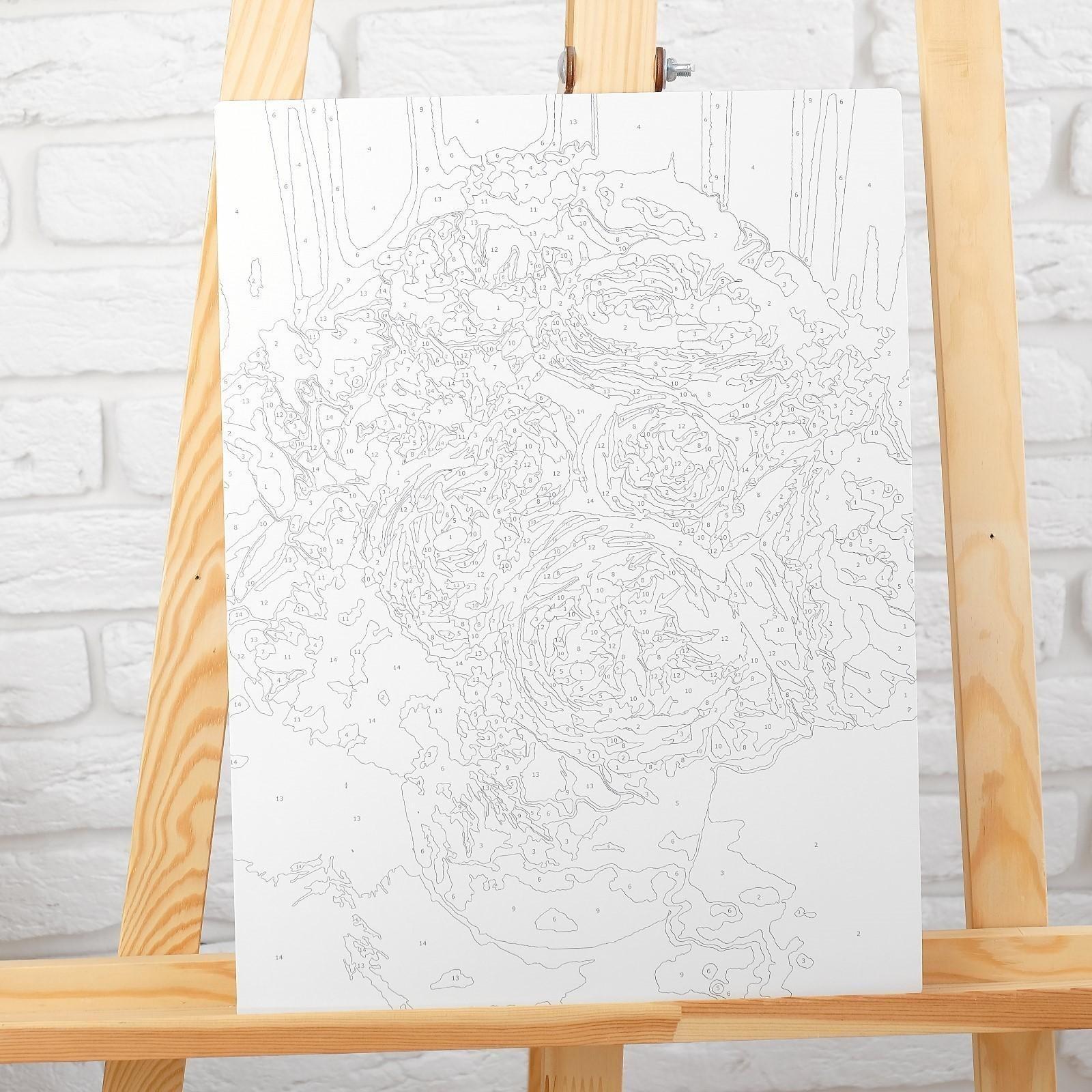 Картина по номерам без подрамника «Пионы» 30х40 см