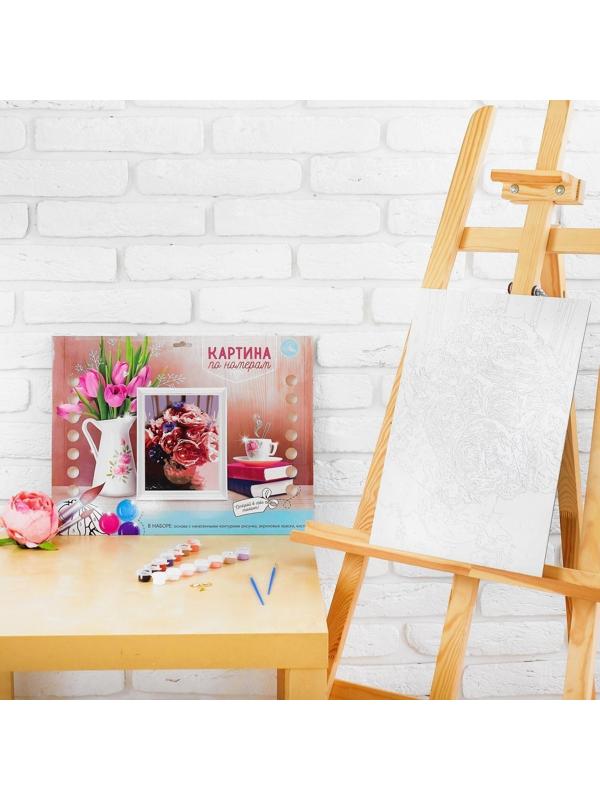 Картина по номерам без подрамника «Пионы» 30х40 см