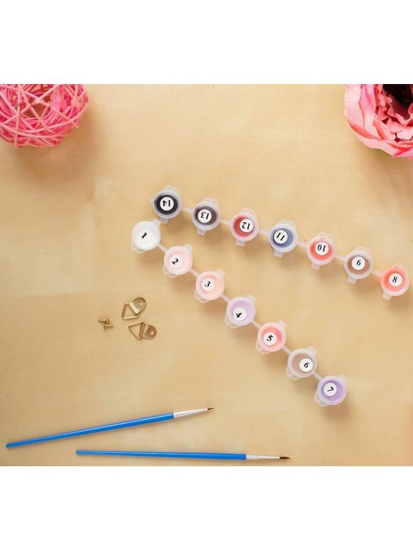 Картина по номерам без подрамника «Пионы» 30х40 см