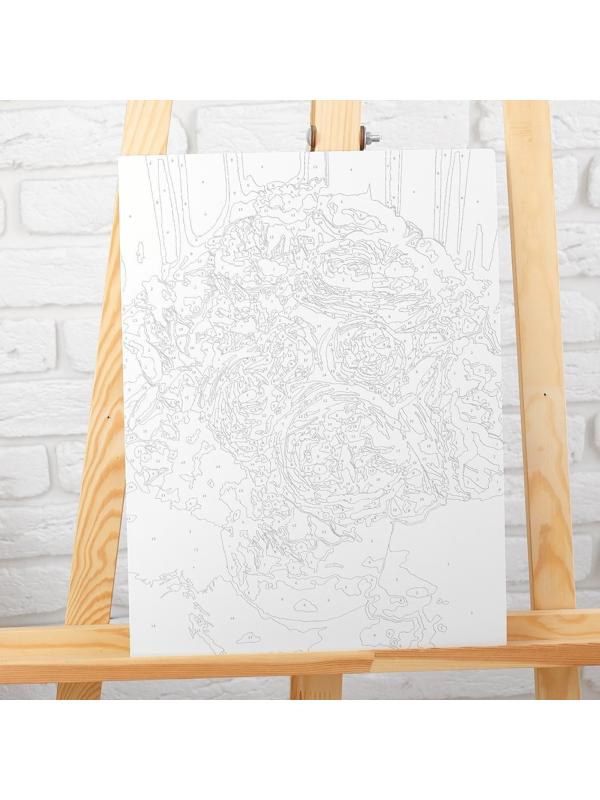 Картина по номерам без подрамника «Пионы» 30х40 см