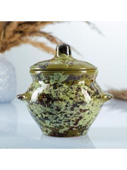 Горшок для жаркого №5 с ручками 0,5л малахит