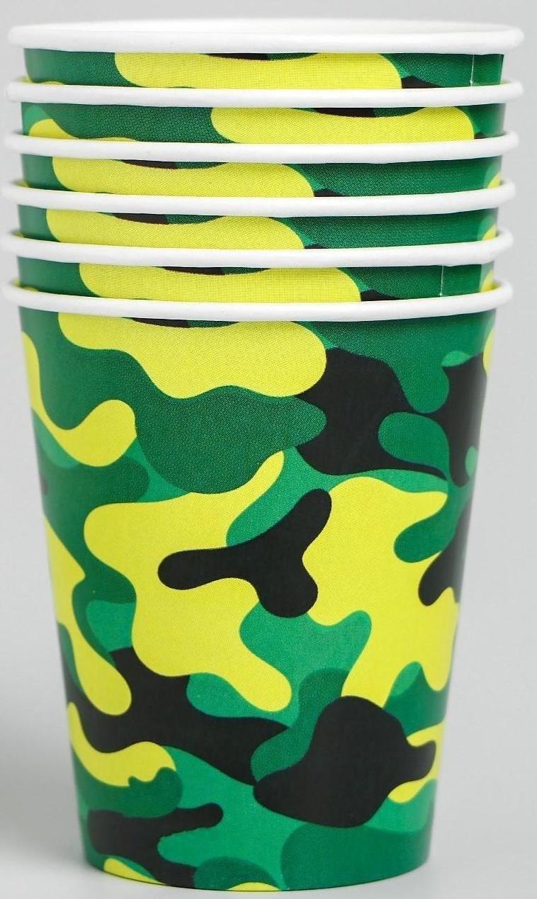 Набор бумажной посуды «С днём рождения. Хакки», 6 тарелок, 6 стаканов, 6 колпаков, 1 гирлянда