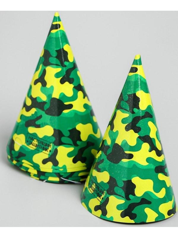 Набор бумажной посуды «С днём рождения. Хакки», 6 тарелок, 6 стаканов, 6 колпаков, 1 гирлянда