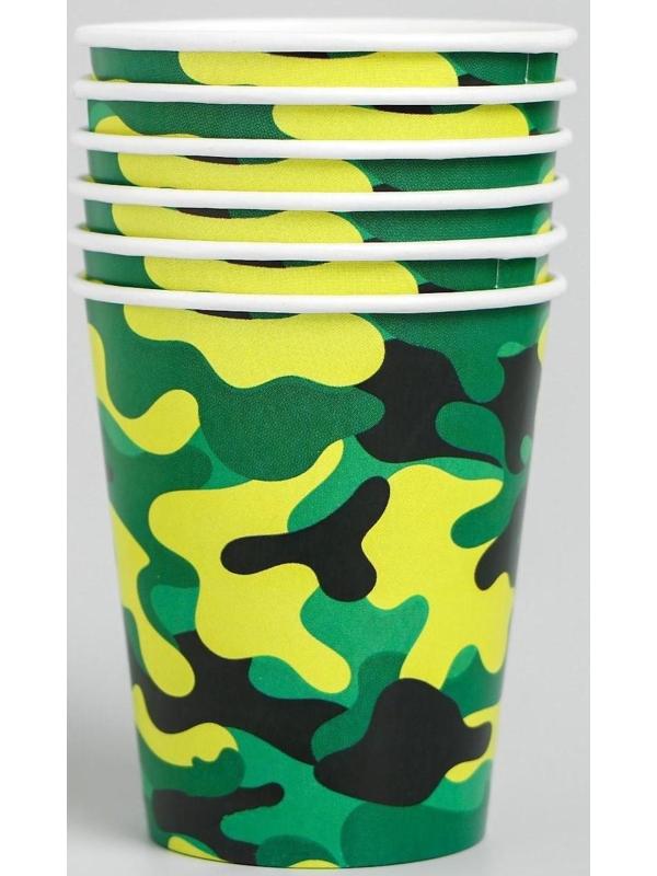 Набор бумажной посуды «С днём рождения. Хакки», 6 тарелок, 6 стаканов, 6 колпаков, 1 гирлянда