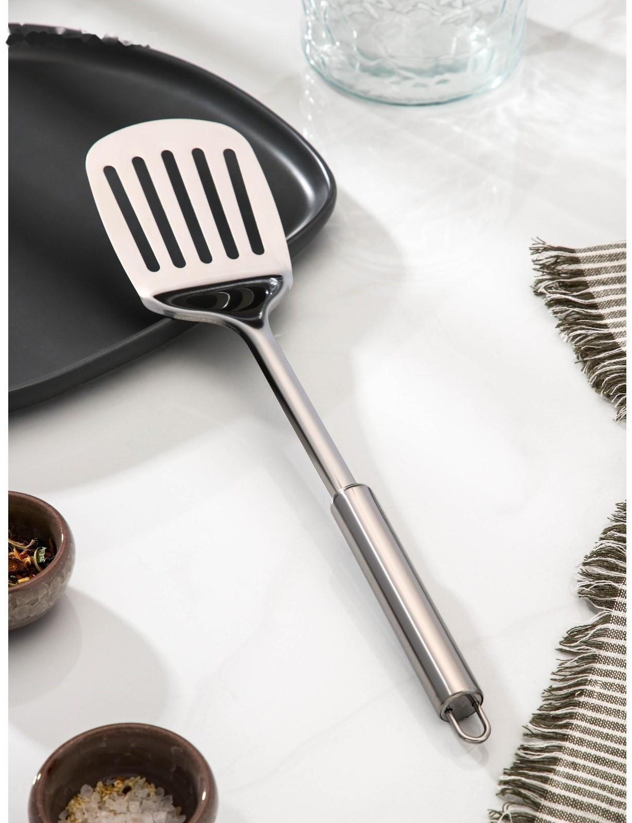 Лопатка из нержавеющей стали Доляна «Металлик», h=32 см, цвет серебряный