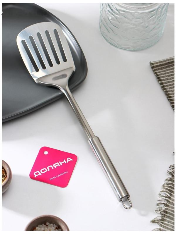 Лопатка из нержавеющей стали Доляна «Металлик», h=32 см, цвет серебряный